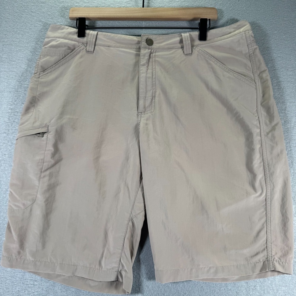 Vintage Mountain Hardwear Cargo Shorts Mens 36 Beige Nylon‎ Outdoor Utility 11"